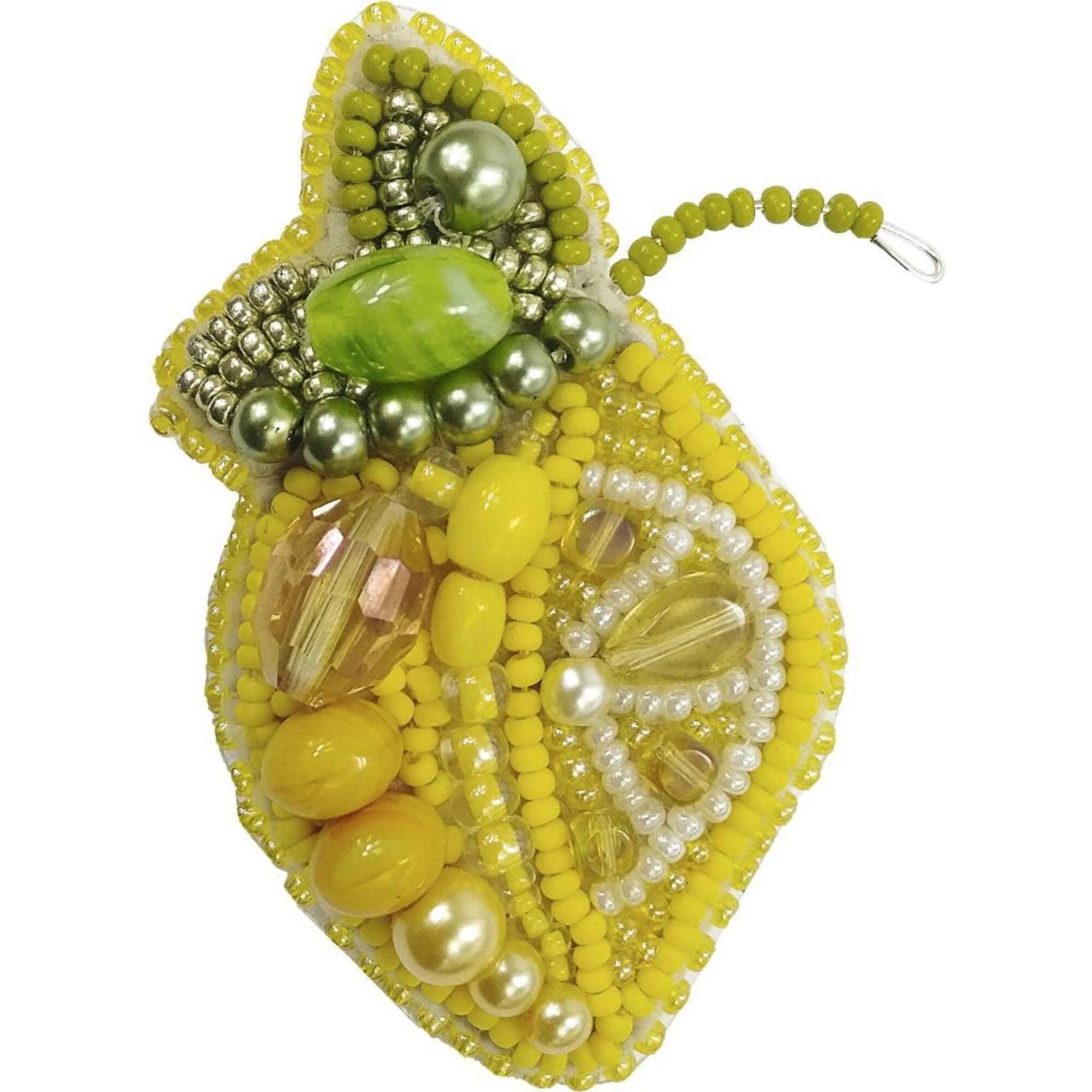 Charivna Mit Crystal Art Beadwork Lemon Brooch Kit